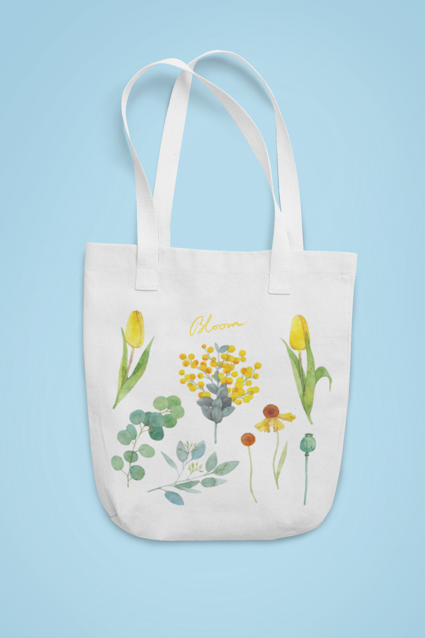 Yellow flowers tote bag