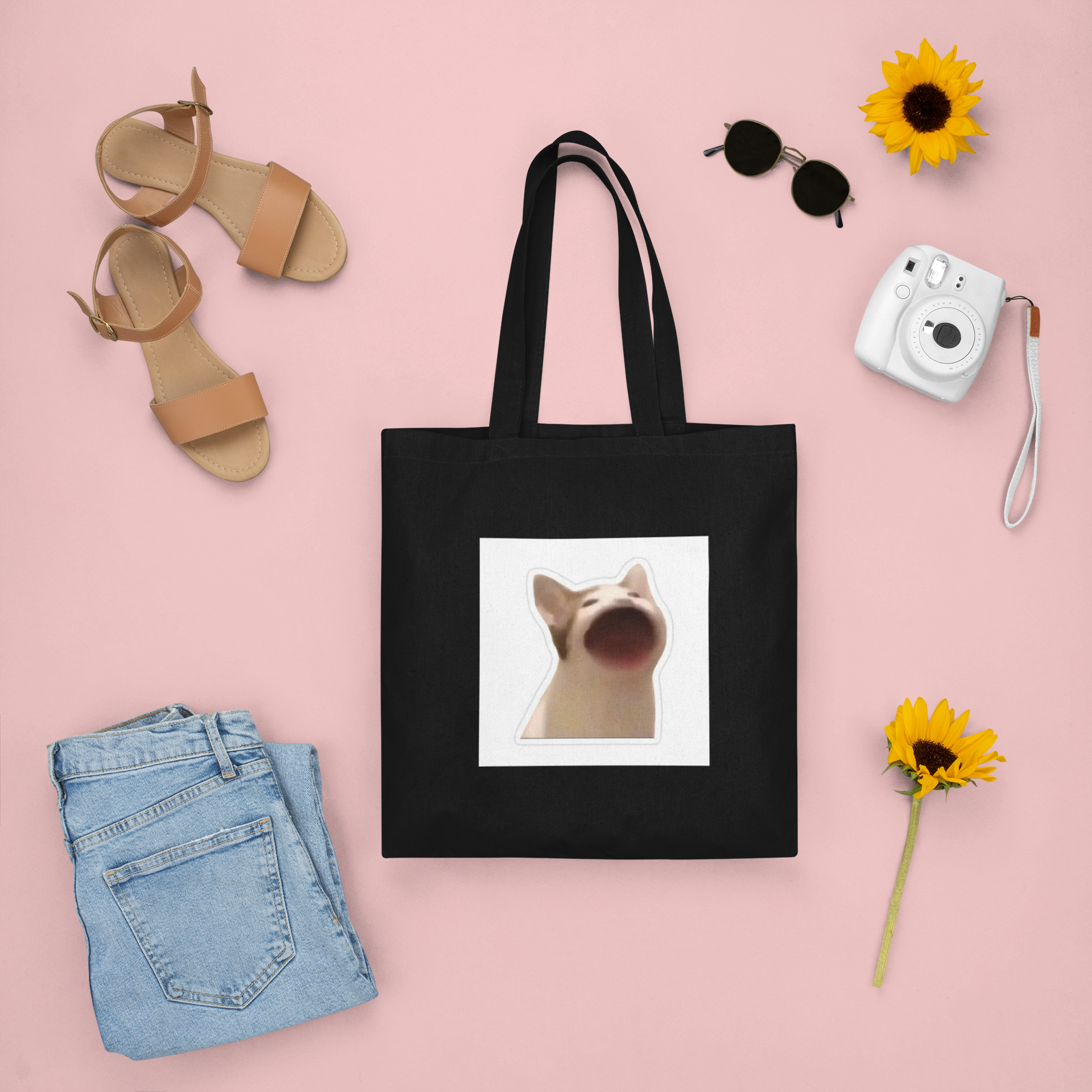 Trending cats emoji tote bags