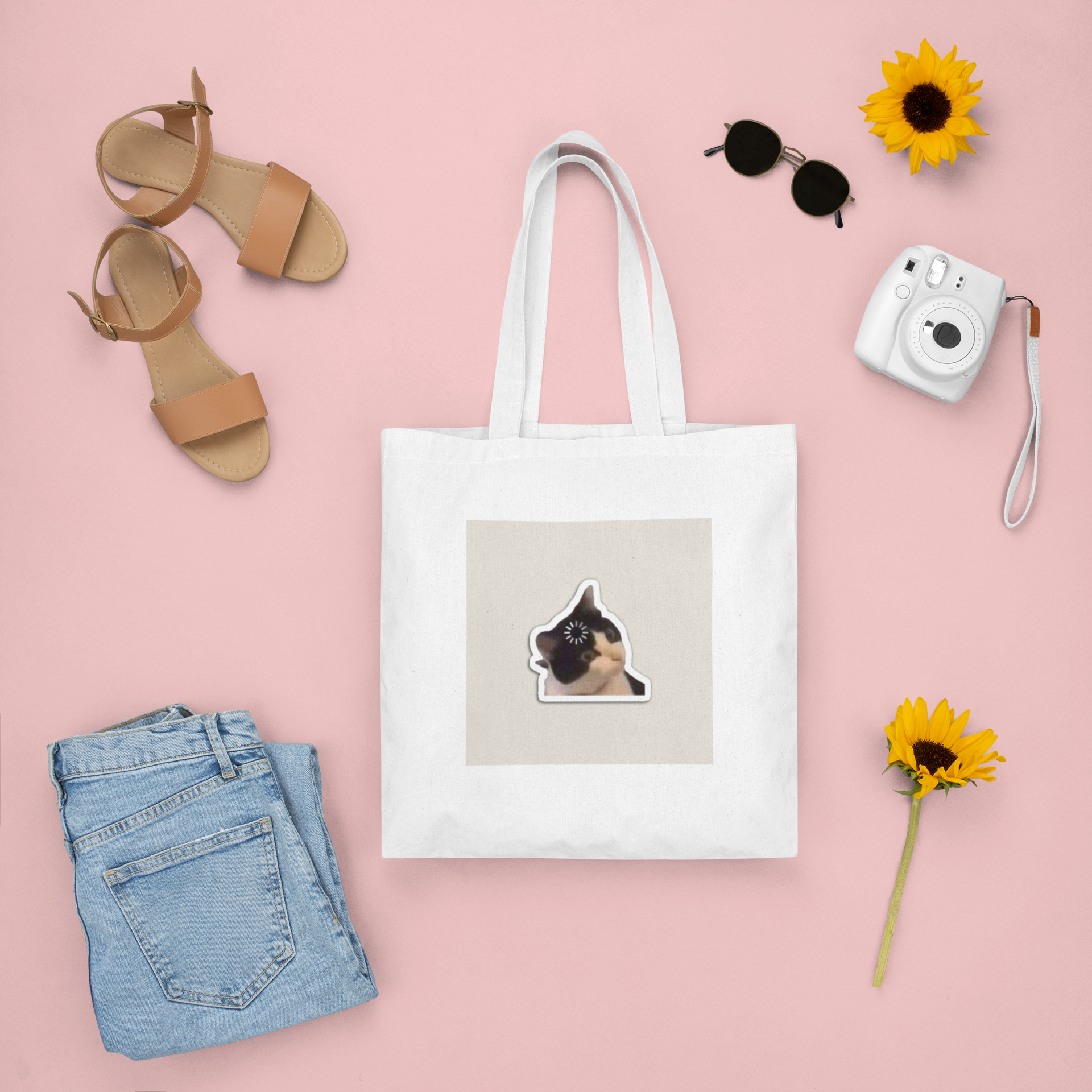 Trending cats emoji tote bags