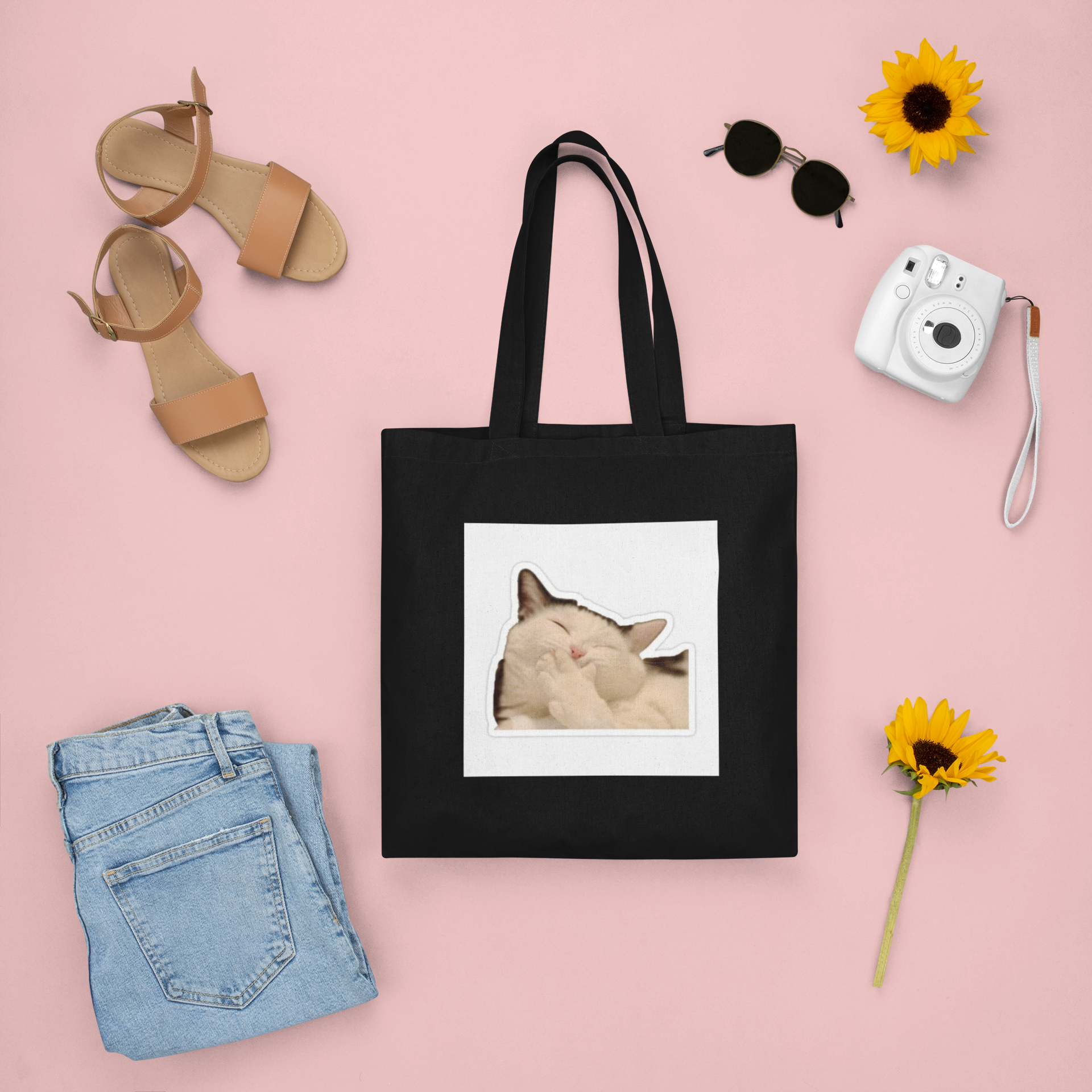 Trending cats emoji tote bags