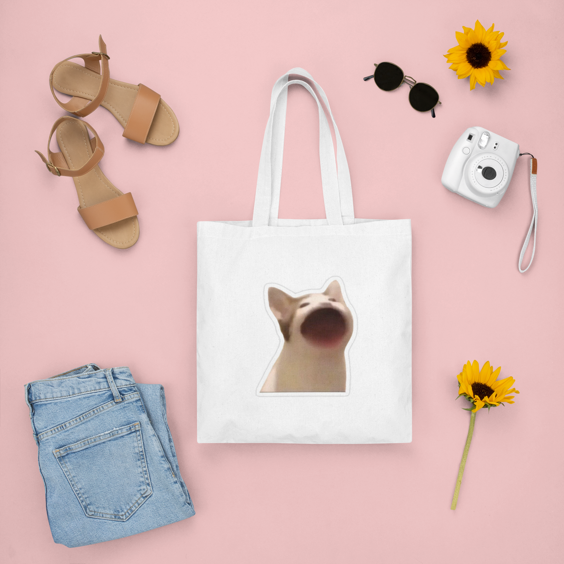 Trending cats emoji tote bags