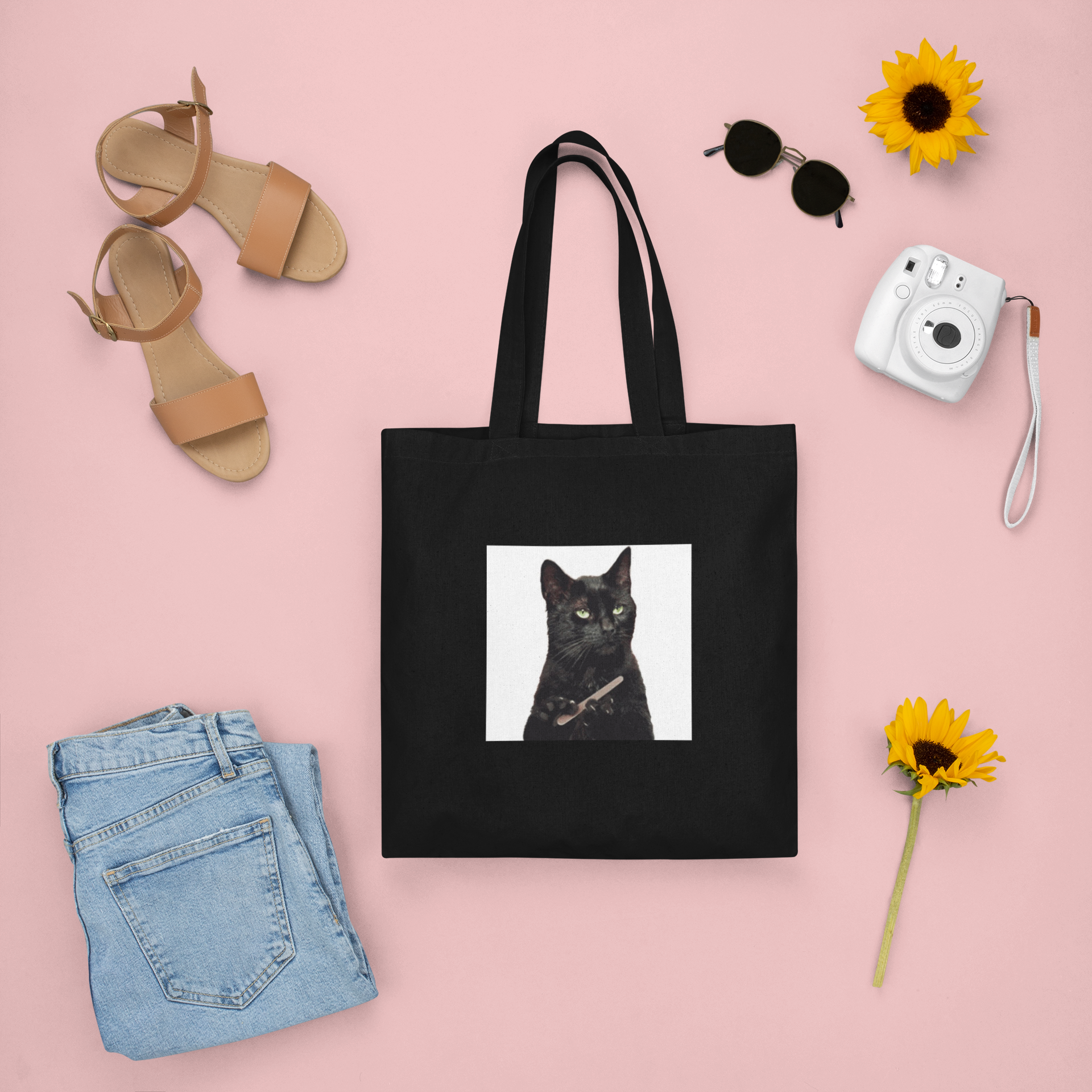 Trending cats emoji tote bags