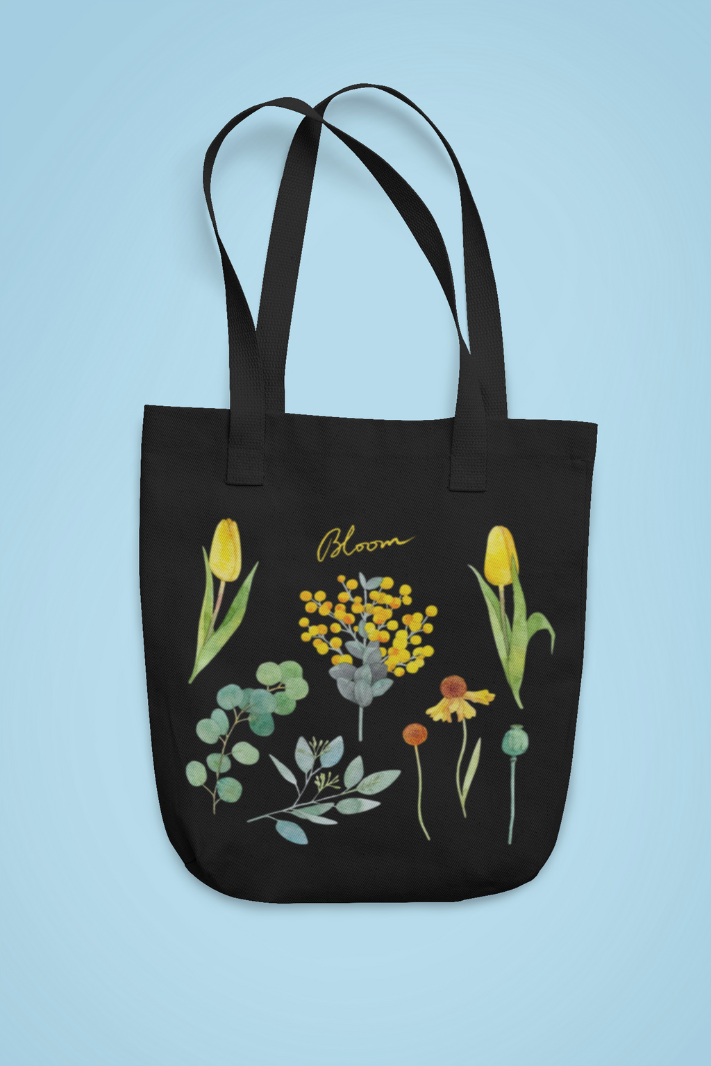 Yellow flowers tote bag