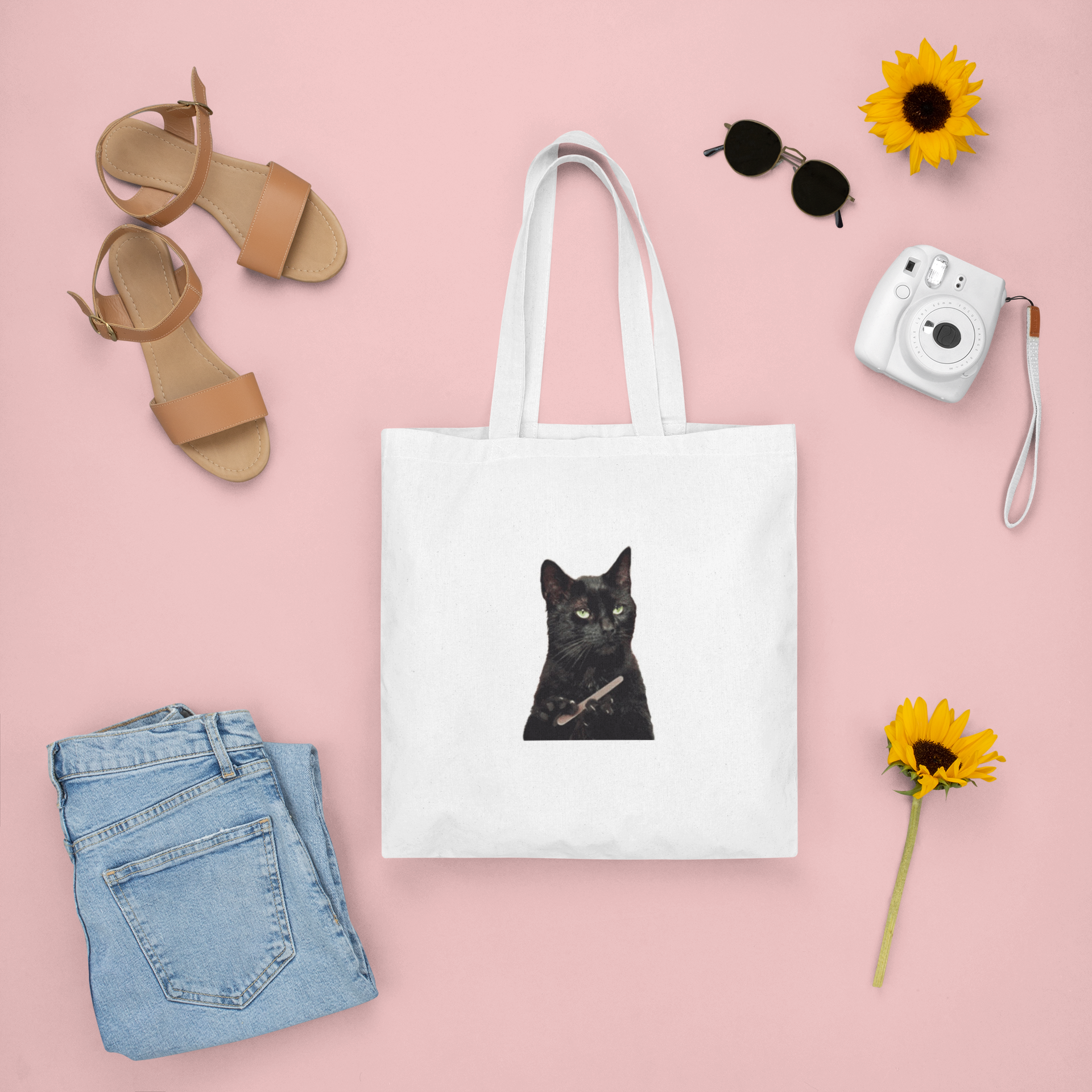 Trending cats emoji tote bags