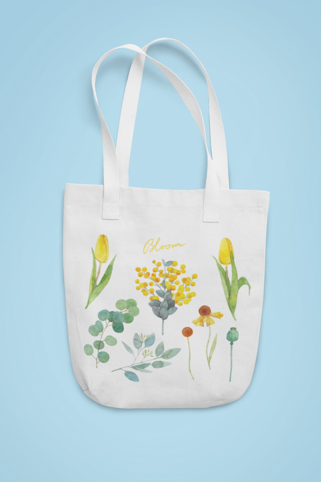 Yellow flowers tote bag