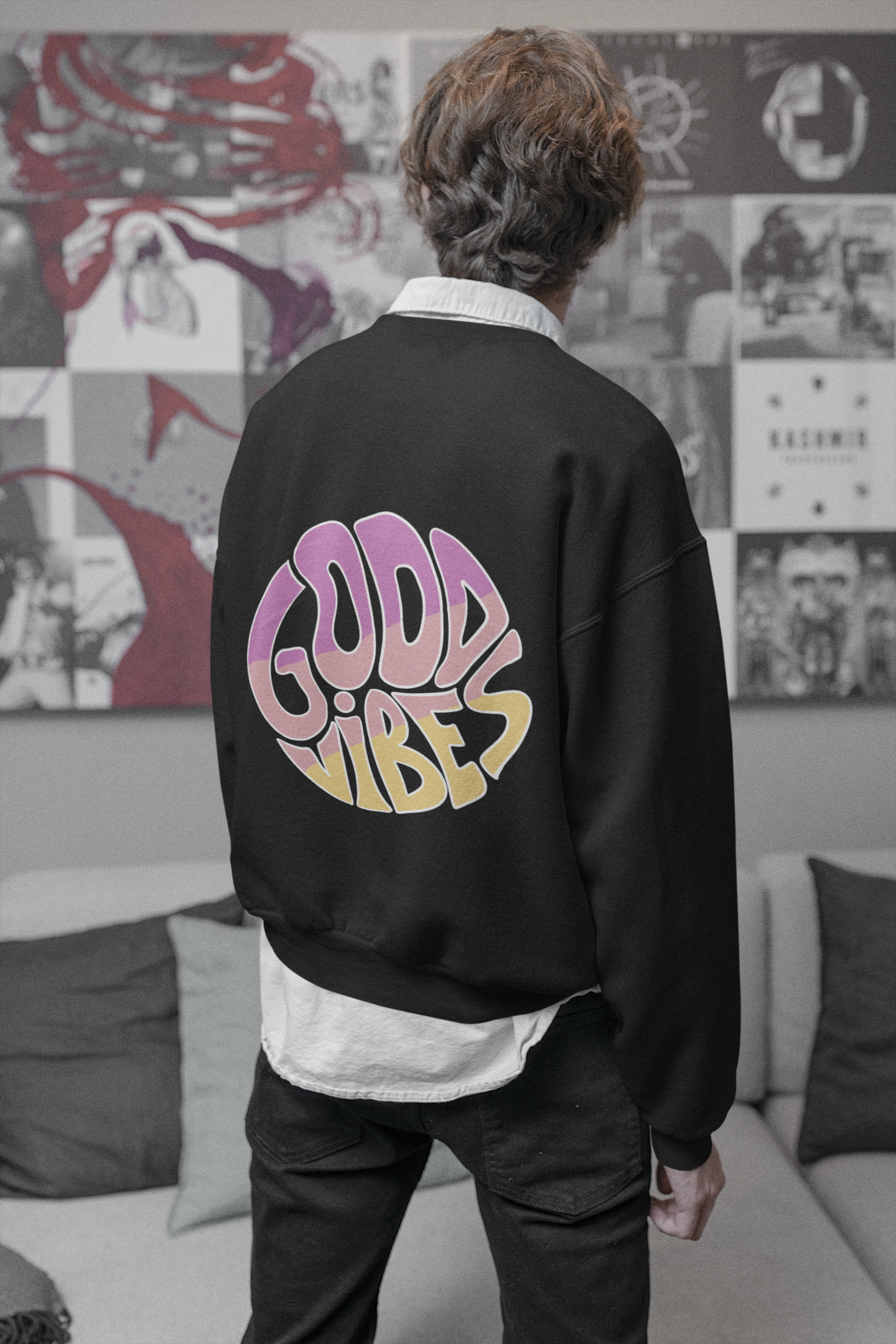 Good vibes backshot sweatshirt